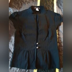 Von Mozart Black Blouse Size M